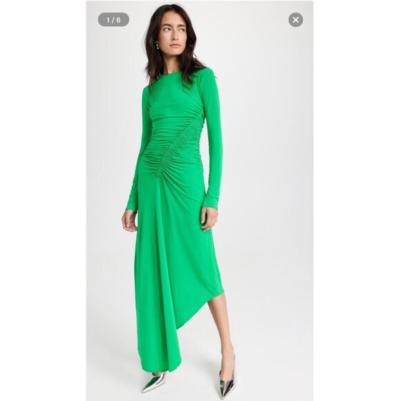 A.L.C. Adeline Dress Fern Green Slinky - Picture 1 of 6
